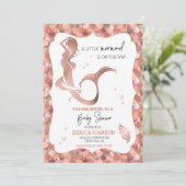 Invitation Baby shower rose Gold Little Mermaid (Debout devant)