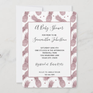 Invitation Baby shower rose Gold Pineapples