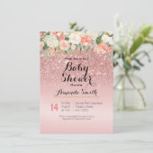 Invitation Baby shower rose Gold Pink (Debout devant)