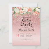 Invitation Baby shower rose Gold Pink (Devant)