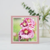 Invitation Baby shower rose Hollyhock Flowers (Debout devant)