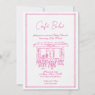 Invitation Baby shower rose   Invitation Brunch