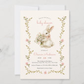 Invitation Baby shower rose lapny vintage (Devant)