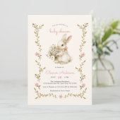 Invitation Baby shower rose lapny vintage (Debout devant)
