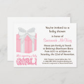 Invitation Baby shower rose - Le bébé de maman moderne (Devant / Derrière)