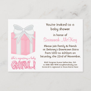 Invitation Baby shower rose - Le bébé de maman moderne