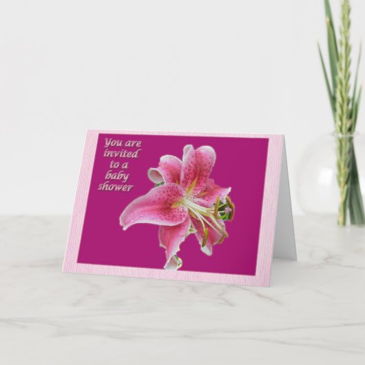 Invitation Baby shower rose Lily (Devant)