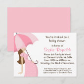 Invitation Baby shower rose maman moderne - Fille (Devant / Derrière)