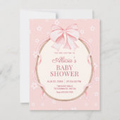 Invitation Baby shower rose mignon (Devant)