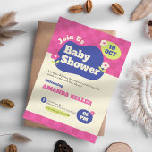 Invitation Baby shower rose mignon