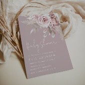 Invitation Baby shower Rose moderne Boho Dusty