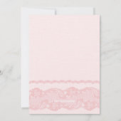 Invitation Baby shower rose moderne et dentelle (Dos)