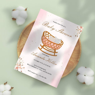 Invitation Baby shower rose mou