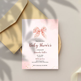Invitation Baby shower rose mou simple