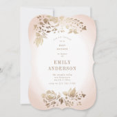 Invitation Baby shower rose Musc à huile florale douce (Devant)