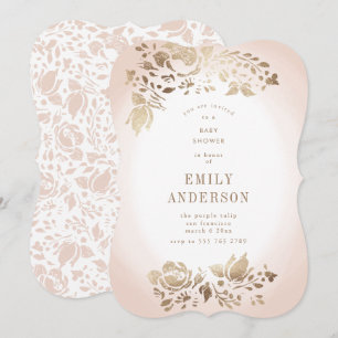 Invitation Baby shower rose Musc à huile florale douce