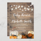 Invitation Baby shower Rose orangé d'Halloween (Devant / Derrière)