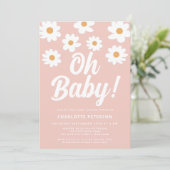 Invitation Baby shower rose pâle (Debout devant)