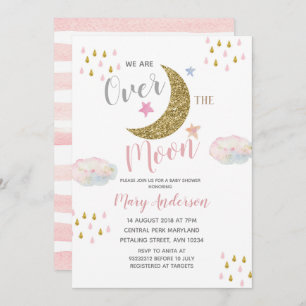 Invitation Baby shower rose pâle