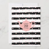 Invitation Baby shower rose pâle Floral Bund Tea Party (Dos)