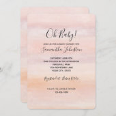 Invitation Baby shower rose pâle Sunrise Peach (Devant / Derrière)