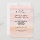 Invitation Baby shower rose pâle Sunrise Peach (Devant)