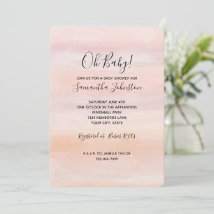 Invitation Baby shower rose pâle Sunrise Peach