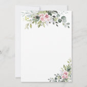 Invitation Baby shower rose pâle vert (Dos)
