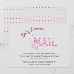 Invitation Baby shower rose par Mail pour filles