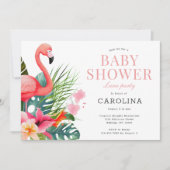 Invitation Baby shower rose paradis tropical (Devant)