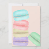 Invitation Baby shower rose parties scintillant de macarons f (Dos)