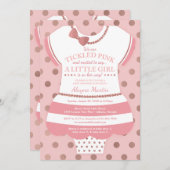 Invitation Baby shower rose, Parties scintillant F (Devant / Derrière)