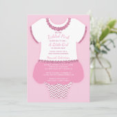 Invitation Baby shower rose, Parties scintillant F (Debout devant)