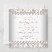 Invitation Baby shower rose Pearl Damask (Dos)