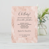 Invitation Baby Shower Rose Pêche Rose Zèbre (Debout devant)