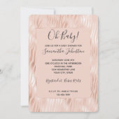 Invitation Baby Shower Rose Pêche Rose Zèbre (Devant)