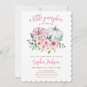 Invitation Baby shower rose petit Citrouille (Devant)