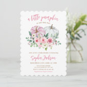 Invitation Baby shower rose petit Citrouille (Debout devant)