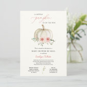 Invitation Baby shower rose petit Citrouille par courrier (Debout devant)
