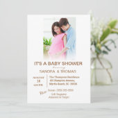 Invitation Baby shower rose photo Couples (Debout devant)