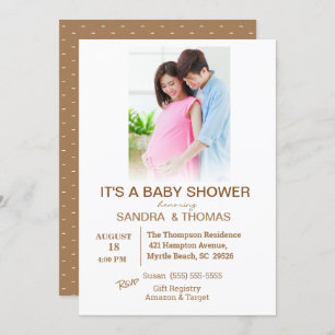 Invitation Baby shower rose photo Couples