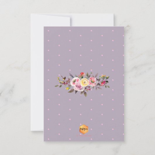 Invitation Baby shower Rose PixDezines Pastel Aquarelle (Dos)