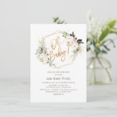 Invitation Baby shower Rose PixDezines Watercolor Blush (Debout devant)