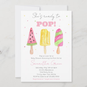 Invitation Baby shower rose Popsicle