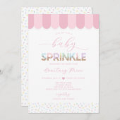 Invitation Baby shower rose pour bébés (Devant / Derrière)