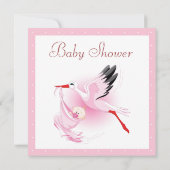 Invitation Baby shower rose pour bébés (Dos)