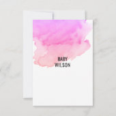 Invitation Baby shower rose pourpre de fille de pêche (Dos)