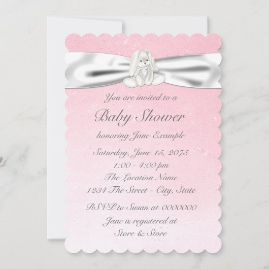 Invitation Baby shower rose Pram (Dos)