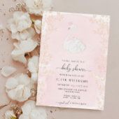 Invitation Baby shower rose princesse de cygne