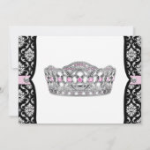 Invitation Baby shower rose princesse rose noir Damas (Dos)